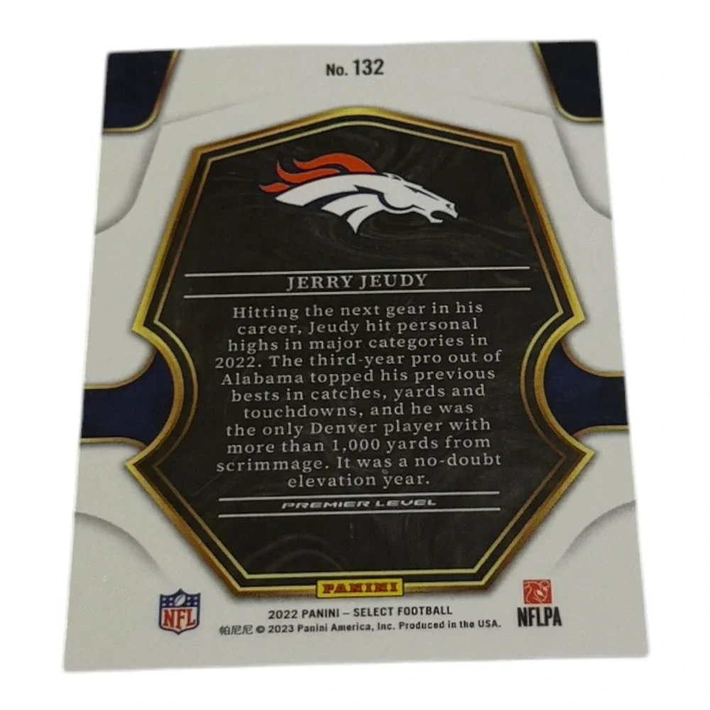 2022 Panini Select Football Jerry Jeudy Denver Broncos Premier Level Card 132